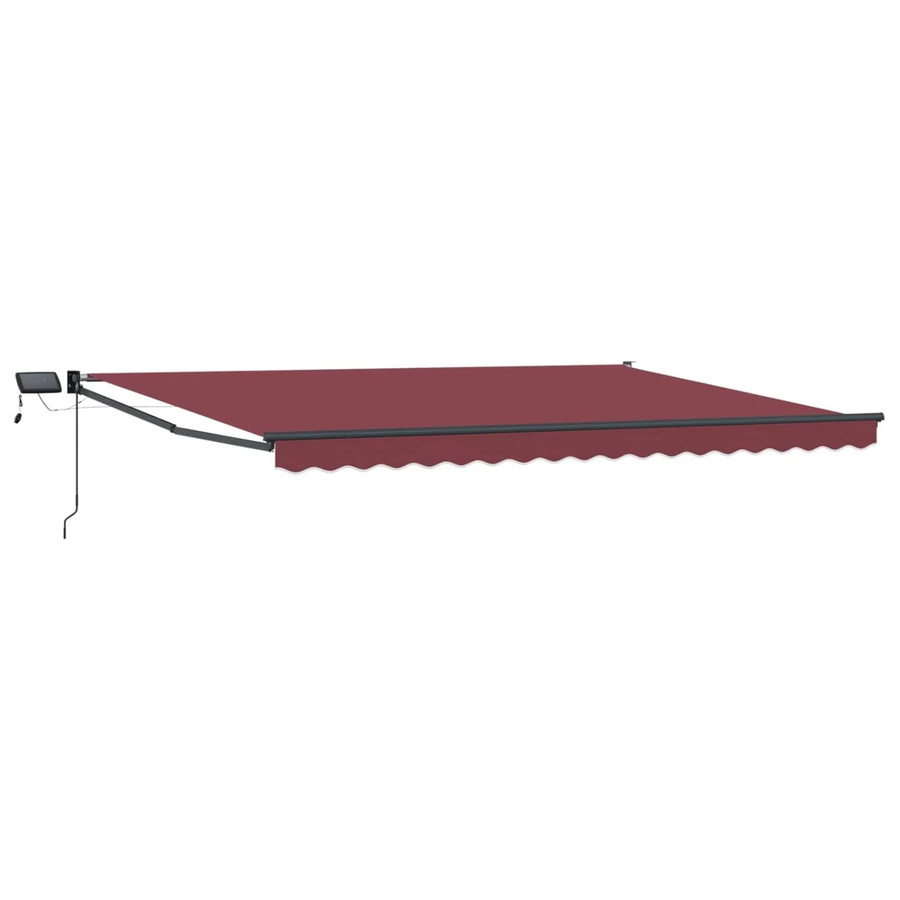 vidaXL Manuelle Gelenkarmmarkise mit LED-Beleuchtung in Bordeauxrot, B: 400 cm, T: 300 cm - Bild 2