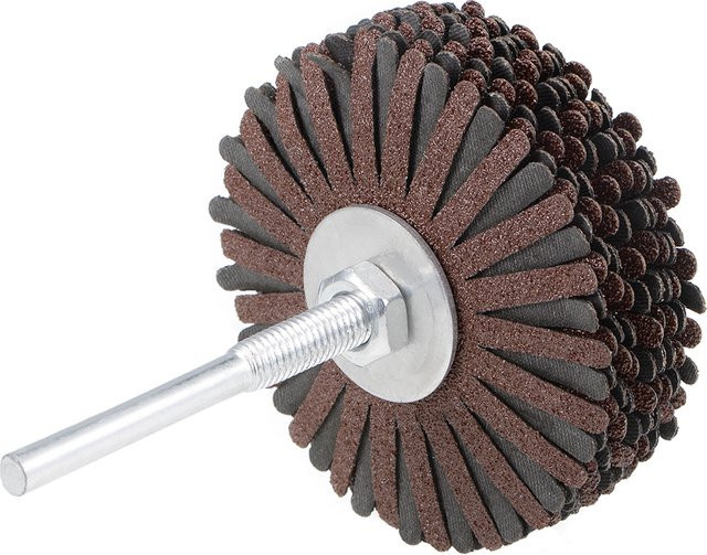 UXCELL Schleiftuch Set mit Lamellenrad und Schleifstern für Holzbearbeitung und Möbelpolieren, 1/4 Zoll Schaft, Körnung 80–400, Braun - Bild 1