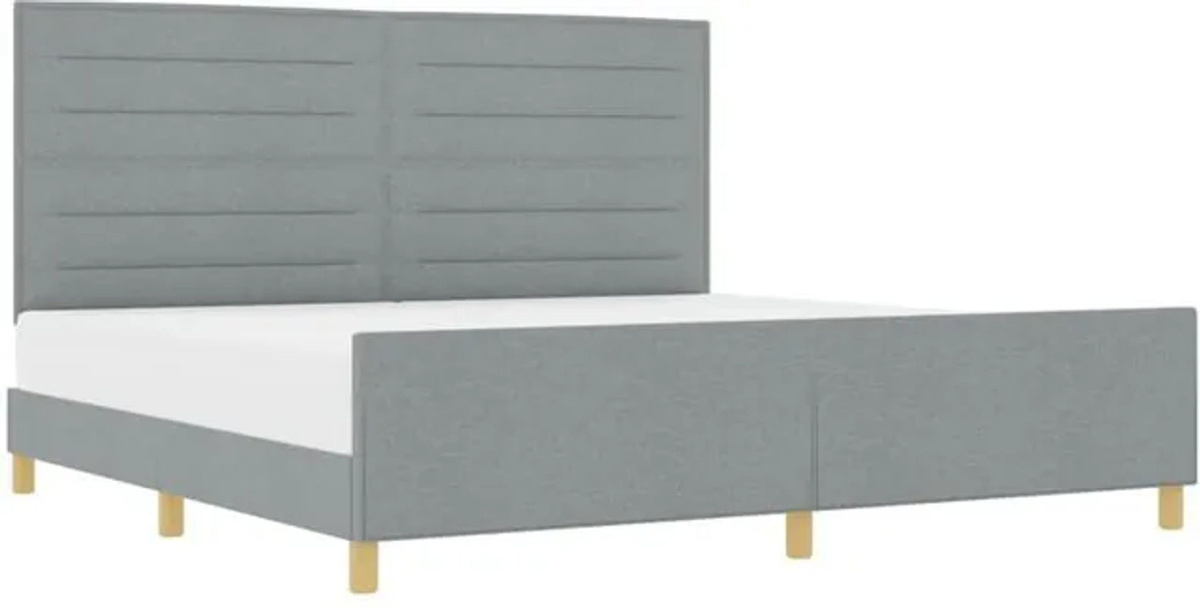 Modernes Polsterbett mit Kopfteil von vidaXL in Grau, Stoff, B/T: 200 x 200 cm - Bild 1
