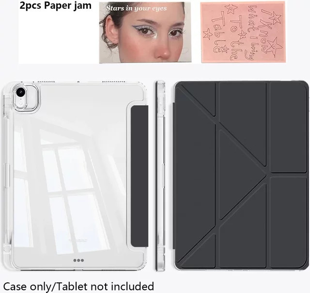 PHYLYN iPad Hülle für 11. und 10. Generation (A16) mit Stifthalter und Y-förmiger Standfunktion, transparent mit grauem TPU-Rahmen - Bild 1