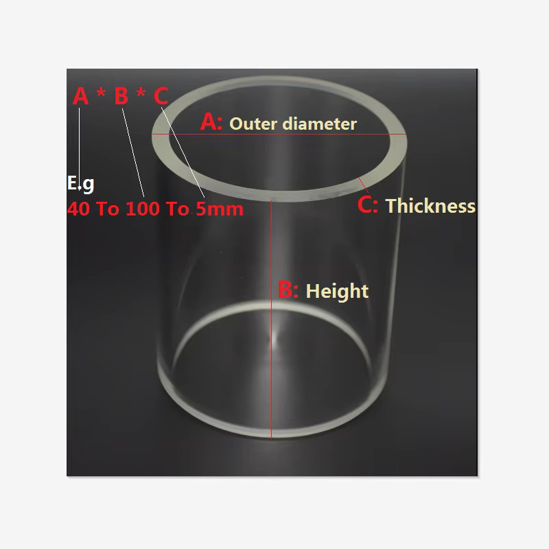 YOHOYAMA Borosilikat-Zylinderglasrohr, transparent, Außendurchmesser: 160 mm, Innendurchmesser: 150 mm, Dicke: 5 mm - Bild 5