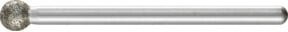 PFERD TOOLS Diamant-Schleifstift Kugel Silber Ø5,0 mm, Schaft-Ø 3 mm, Körnung grob zum Gravieren und Entgraten - Bild 1