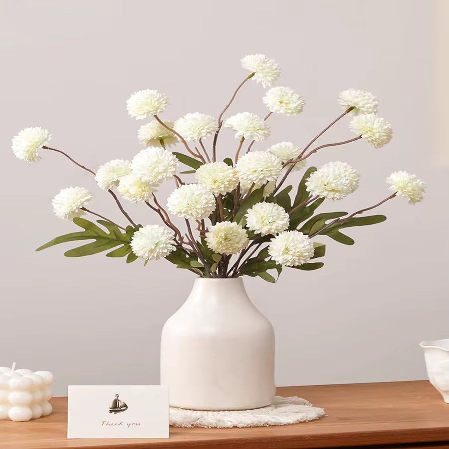 Künstliche Chrysanthemen aus Seide von smr in Weiß für Hochzeit, Festival und Tischdekoration - Bild 1