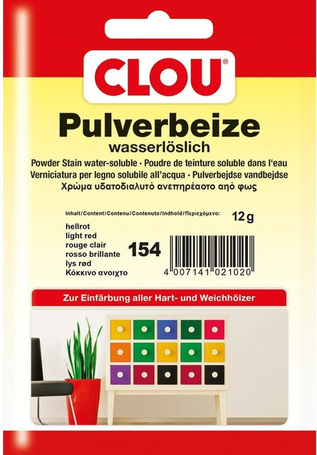 Clou Pulverbeize Hellrot wasserbasiert 12 g - Bild 1