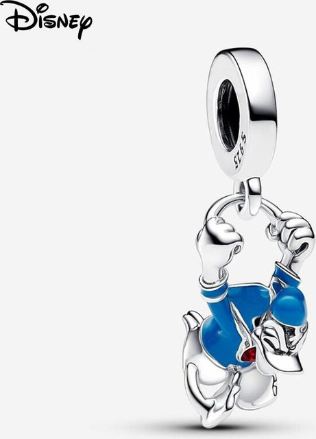 zjy8 Charm-Perle Donald Duck, 925 Silber, Damen, weiß - Bild 1