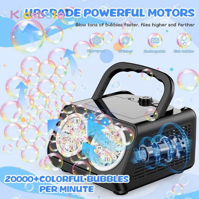 Kidsbele Elektrische Blasenmaschine, 26 Löcher, Schwarz, ab 3 Jahre - Bild 1