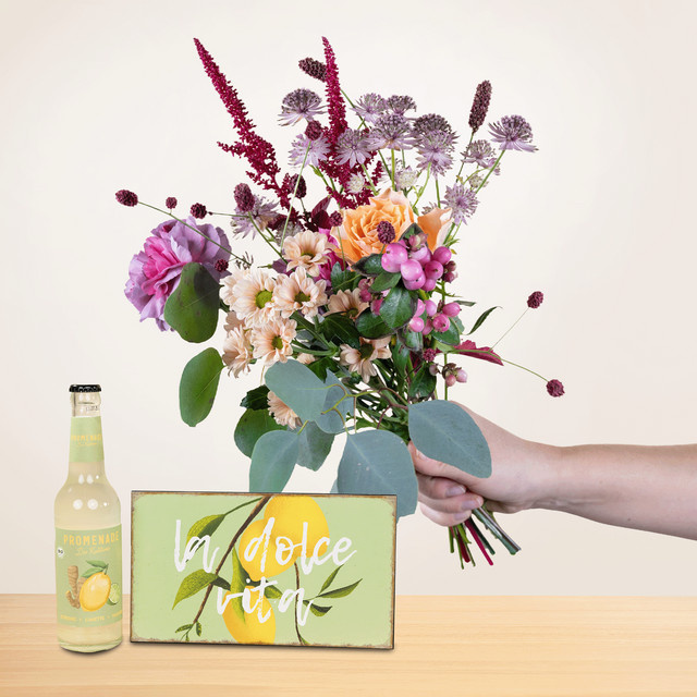 BLUME2000 Herbstgruß mit Geschenkset La Dolce Vita Bunch Multicolour - Bild 1