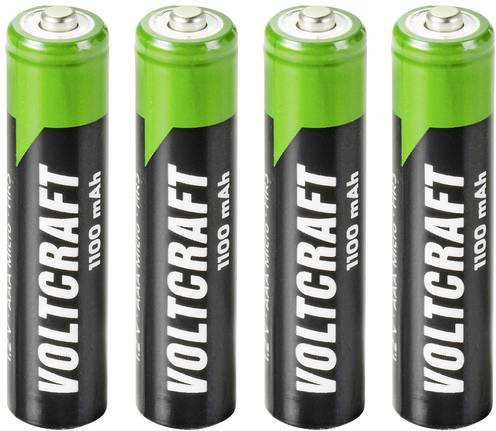 Voltcraft HR03 Micro AAA Akku NiMH 1100 mAh 1.2V, 4 Stück, grün - Bild 1