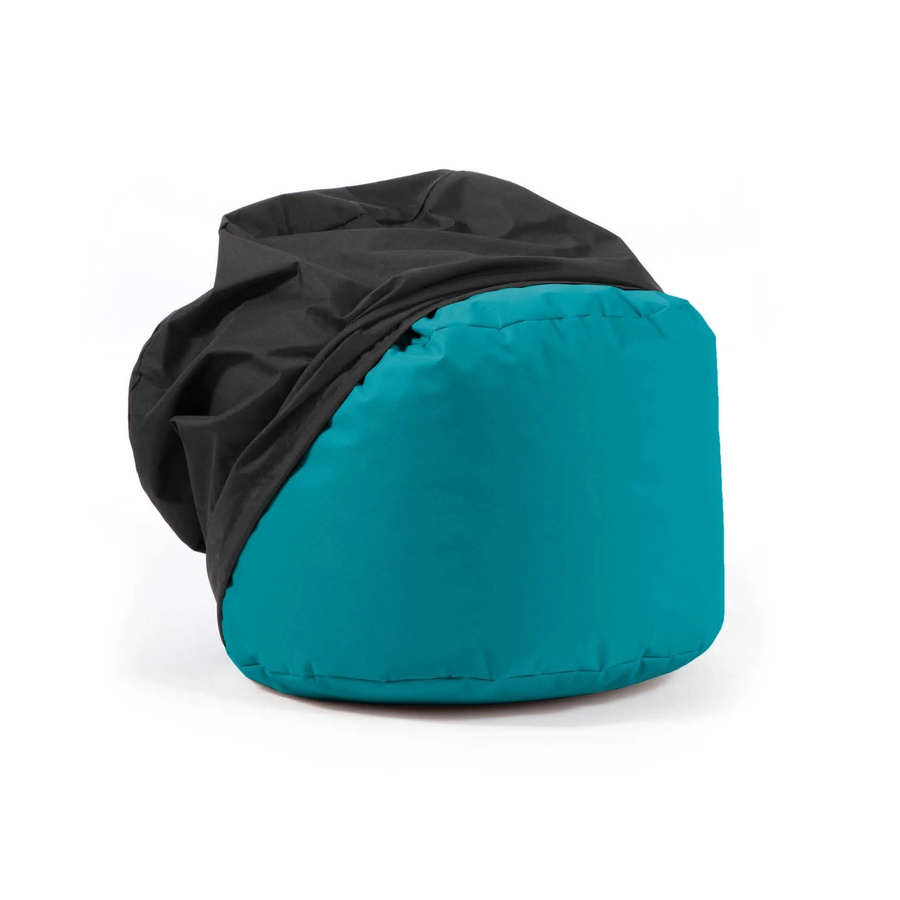 mokebo Outdoor Pouf Hocker in Petrol mit wasserabweisender Schutzhülle und EPS-Perlen Füllung - Bild 2