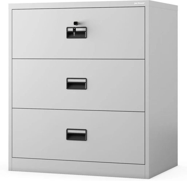 JAN NOWAK Aktenschrank SARA XL V3 aus Metall in Grau, B: 102 cm, H: 90 cm, T: 60 cm - Bild 1
