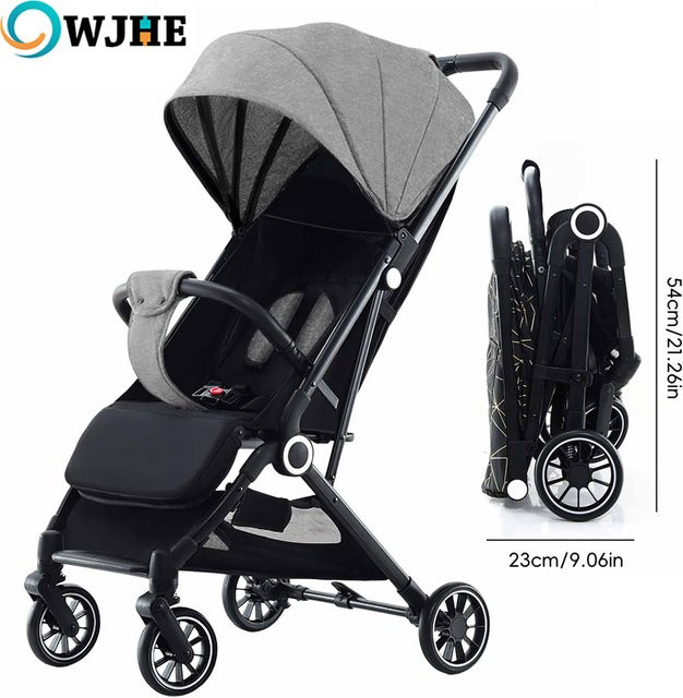 OWJHE Tragbarer Kinderwagen in Grau, ultraleichter und faltbarer Buggy mit bidirektionaler Sitzposition, Stoßdämpfung und Schwenkrädern - Bild 1