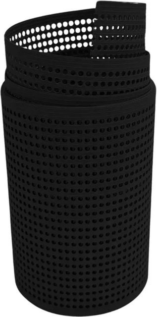 Zaunzu Sichtschutzstreifen aus PP in Schwarz, gelocht und semi-transparent, Höhe: 190 cm, Länge: 2,55 m - Bild 1