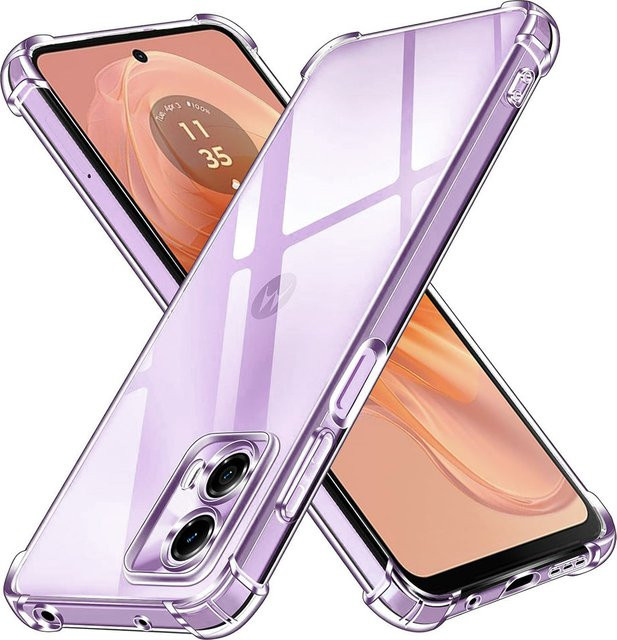 Techsuit Stoßfeste Schutzhülle für Motorola Moto G24 Power in Transparent und Purple - Bild 1