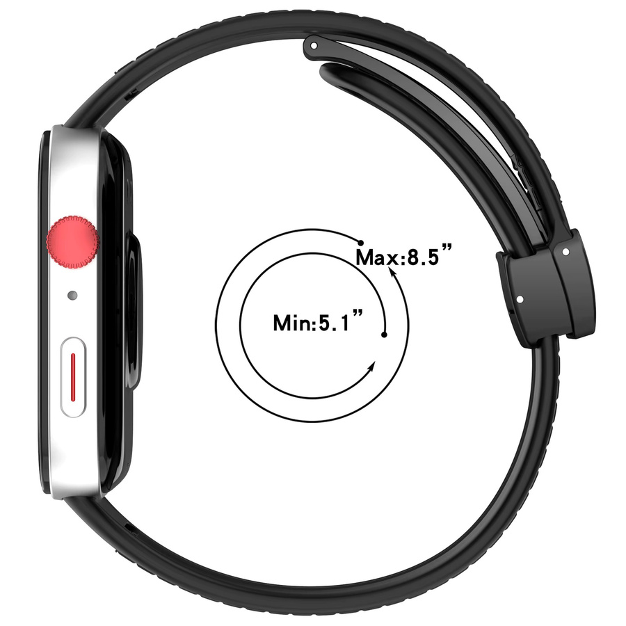 Uhrenarmband Silikon, Leder, Schwarz, für Huawei Watch Fit 4 3 Pro - Bild 5
