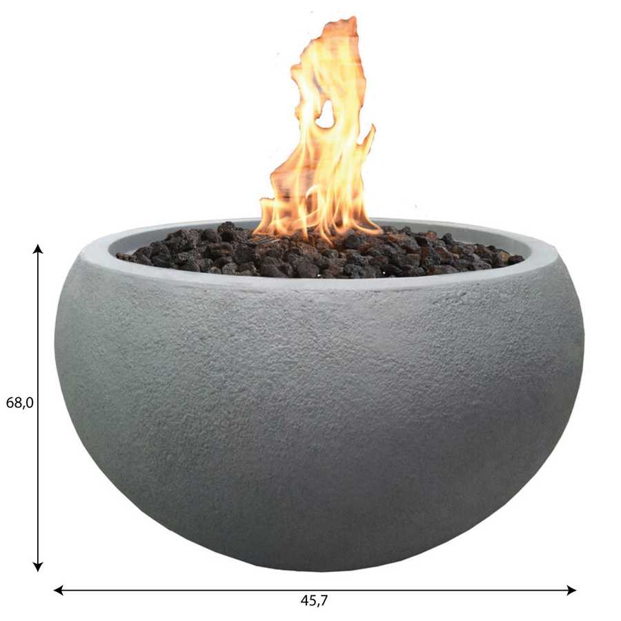 Elementi Gasfeuerstelle Marra in Beton-Optik aus Faserbeton, grau, B: 68 cm, T: 68 cm, H: 45 cm - Bild 3