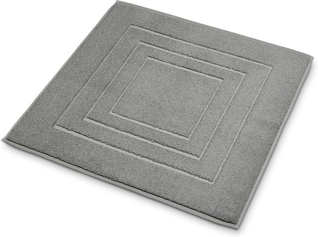 Badeteppich MONDO FENRO in Grau mit grafischem Design, rechteckig, aus Baumwolle, unterfahrheizunggeeignet und nach OEKO-TEX Standard 100 zertifiziert, Breite: 60 cm, Tiefe: 60 cm - Bild 1
