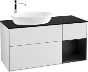 V&B Waschtischunterschrank Finion mit Wandbeleuchtung, Farbe Weiß lackiert, Breite: 120 cm, Tiefe: 50,1 cm, Höhe: 50,1 cm - Bild 1