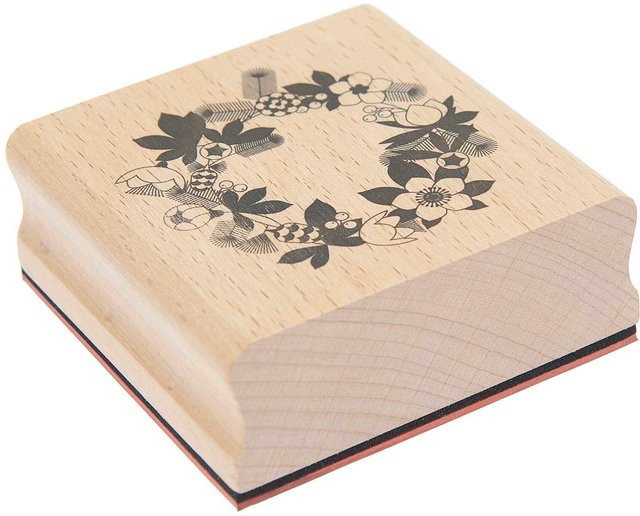 Rico Design Paper Poetry Stempel Kranz aus Holz B: 7 cm, T: 7 cm - Bild 1