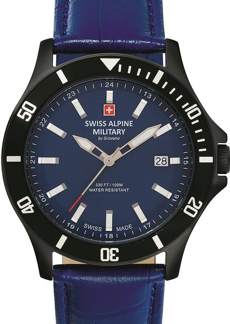 Swiss Alpine Military Herrenuhr, Quarz, Edelstahl, 42 mm, Blau, 10 ATM - Bild 1