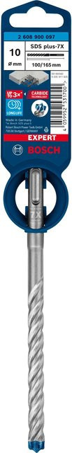 Bosch Expert SDS plus-7X Hammerbohrer mit Hartmetallspitze, Durchmesser: 10 mm, Gesamtlänge: 16,5 cm - Bild 2