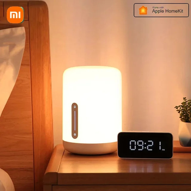 Xiaomi Mijia Nachttischlampe 2 intelligente LED Tischlampe mit RGB-Farben, 400 Lumen, Touch-Steuerung, Bluetooth, WLAN und Apple HomeKit Unterstützung, Weiß - Bild 1