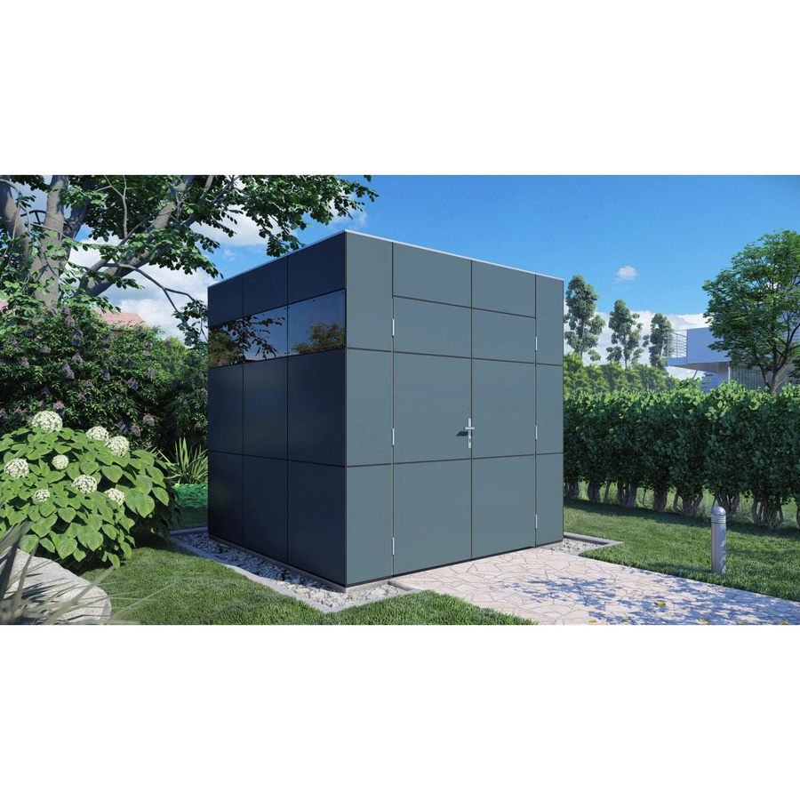 Bertilo Gartenhaus HPL 1 in Anthrazit-Weiß mit modernem Design und Flachdach, B/T: 230 x 228 cm - Bild 2