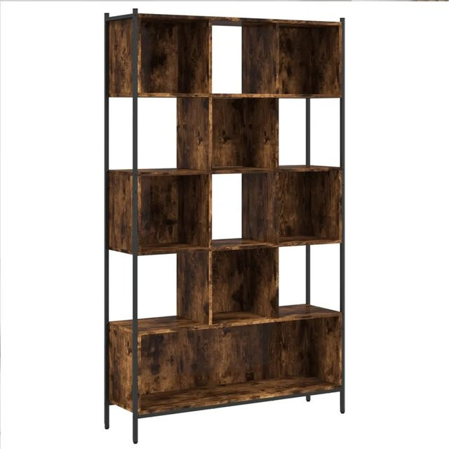 vidaXL Bücherregal Räuchereiche in Braun aus Holzwerkstoff und pulverbeschichtetem Stahl, B/T/H: 102 x 28 x 172 cm - Bild 1