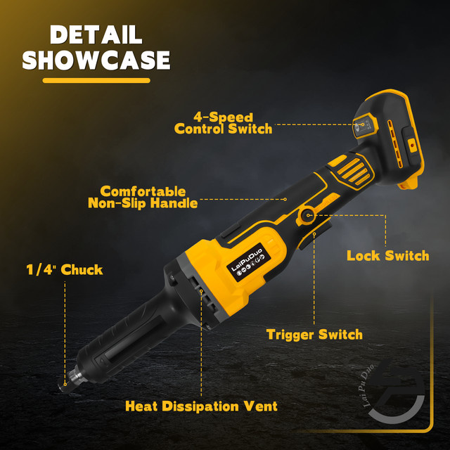 DeWalt Bürstenloser elektrischer Stabschleifer mit variabler Geschwindigkeit und 4 Akkus für 20 V Batterien zum Schleifen, Polieren und Entgraten von Metall - Bild 1
