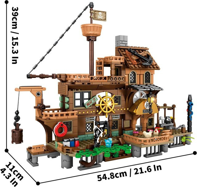 Linyi toy Pirat Schiff Bausteine Set Halloween - Bild 1
