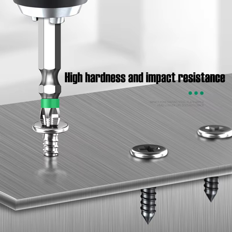 AXE SHAN Magnetischer Doppelend-Schraubendreher-Bit in Silber, Rutschfester Kreuzschraubendreher und Mutternschlüssel für elektrische Handbohrgeräte, 65/100 mm - Bild 4