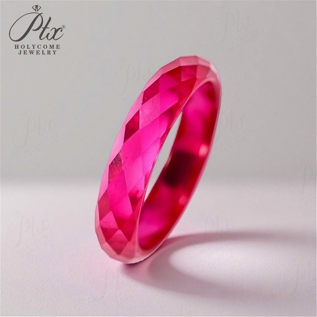 Holycome Jewelry Ring, Rubin, Moissanit-Diamantband, Unisex - Bild 1