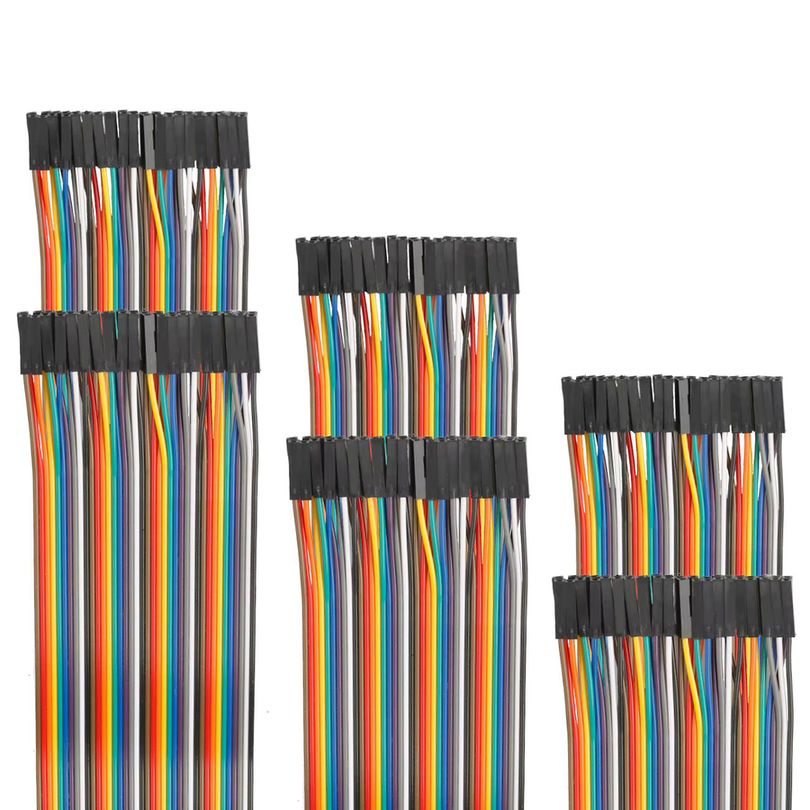 AOKIN Dupont-Kabel Set mit 120 Stück, 40-polige Überbrückungsdrähte in den Längen 10 cm und 20 cm, Stecker auf Stecker, Stecker auf Buchse sowie Buchse auf Buchse, mehrfarbig - Bild 4