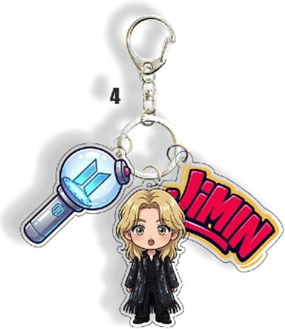 BTS Schlüsselanhänger, 3-Charms, Jimin, White, Unisex - Bild 1