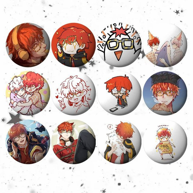 52TOYS Brosche, Anime Mystic Messenger 707 Abzeichen, Weißblech, Unisex - Bild 1