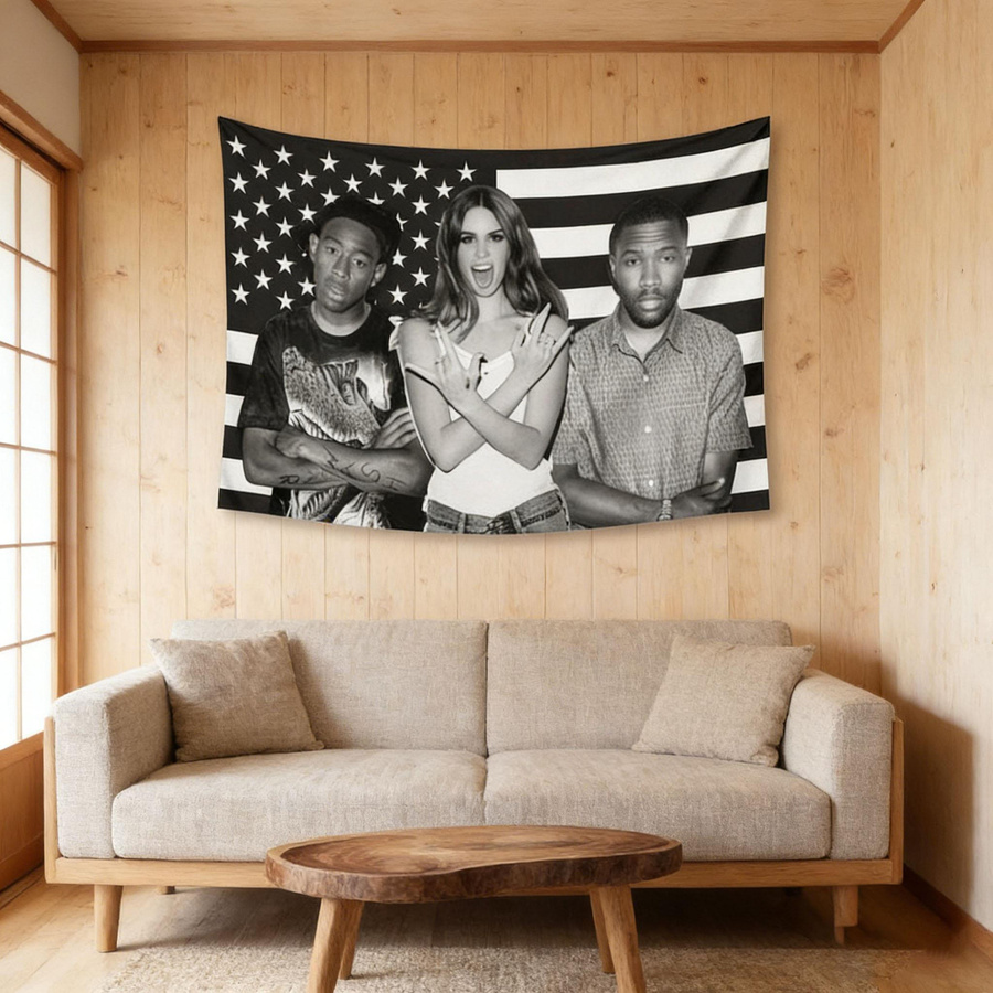 Retro Musik Wandteppich mit Lana Del Rey, Frank Ocean und Tyler The Creator von JMG Household Supplies, B/H: 60 x 40 cm - Bild 4