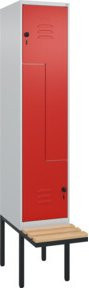C+P Z-Spind Classic PLUS Sitzbank mit 2 Fächern und Sicherheits-Drehriegel, Buche-Hartholz, B/T/H: 212 x 40 x 81,5 cm - Bild 1