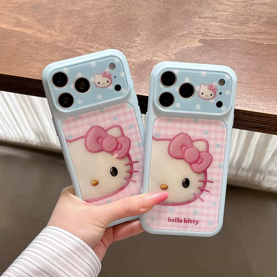 Sanrio Hello Kitty Handyhülle mit Wellenpunkt-Design und Schleife für iPhone 17 Pro 16 15 Pro Max, stoßfeste Hartschalen-Hülle - Bild 2