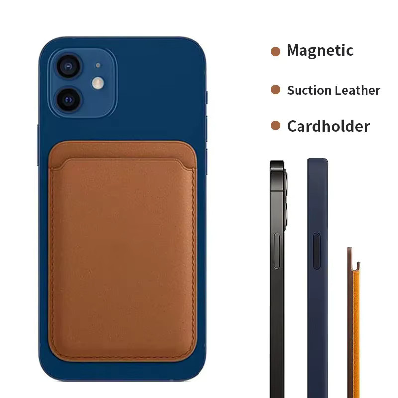 Magnetische Leder-Brieftasche und Kartenhalter als MagSafe Hülle für dein Apple iPhone 11 12 13 14 Pro Max Plus Mini - Bild 4