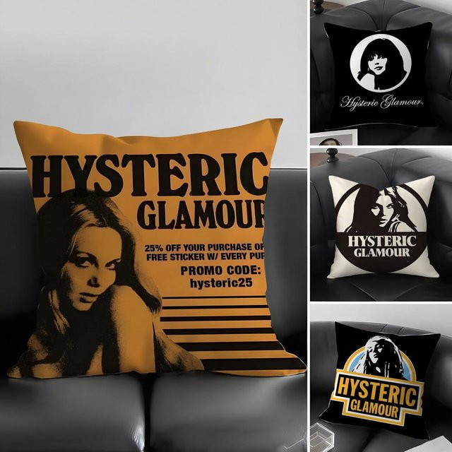 H-Hysteric GlamourR Kissenbezug mit Grafikdesign in Schwarz und Orange, quadratisch, Breite: 30 cm, Höhe: 30 cm - Bild 1