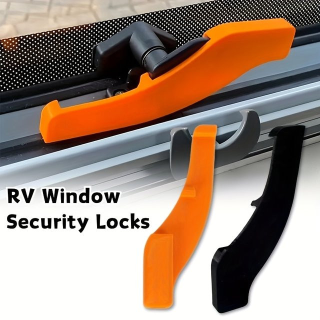 2-teiliges Sicherheitsschloss-Set für Wohnmobile und Fenster in Orange, kompatibel mit PolyPlastic - Bild 1