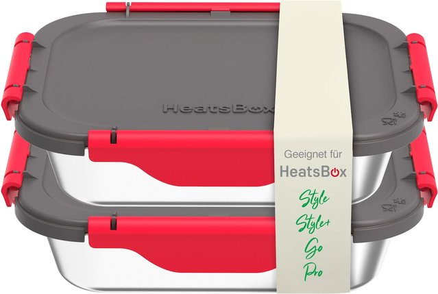 Faitron HeatsBox Innenschalen 2er-Set für HeatsBox Style, Style+, GO und PRO, Grau, 925 ml - Bild 1