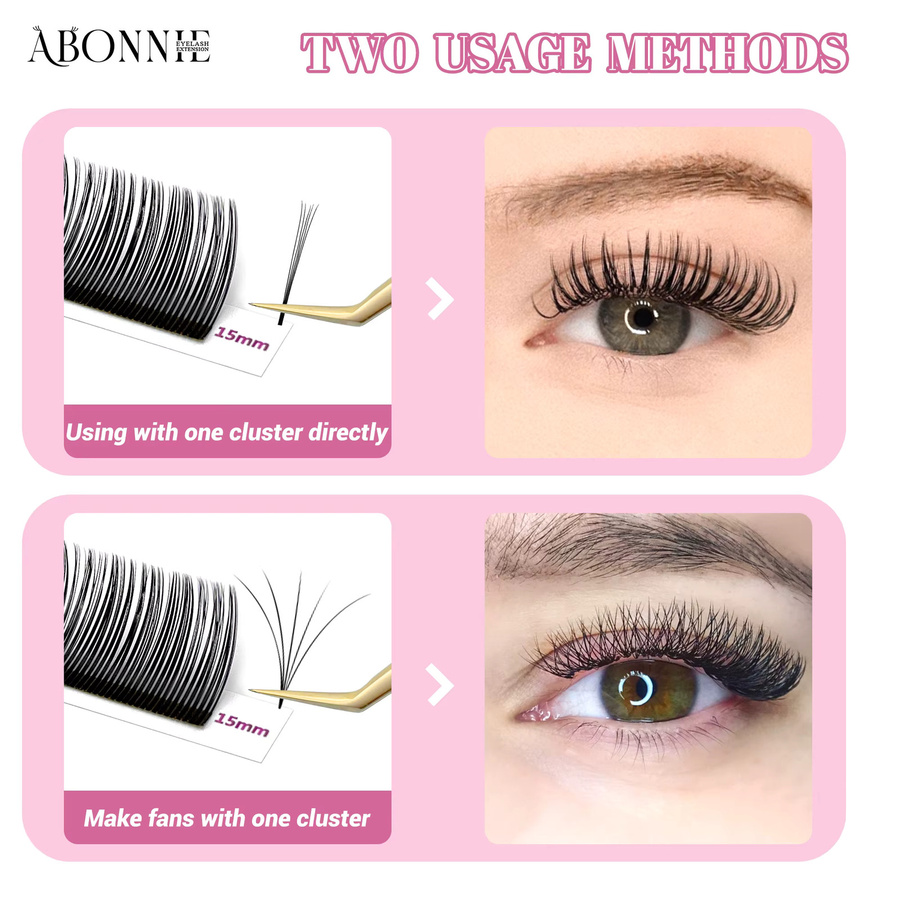 Abonnie 6D Wispy Angel Lashes Einzelwimpern, Black 5D, Unisex - Bild 3