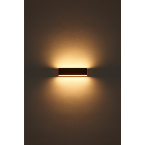 Globo LED-Wandleuchte Siegfried in brauner Holzoptik, B/H: 29,5 x 8 cm - Bild 2