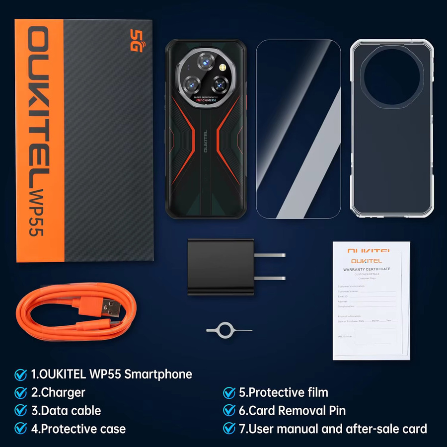 Oukitel WP55 5G Robustes Outdoor-Smartphone in Schwarz mit 256 GB Speicher, 11000mAh Akku und 6,6 Zoll FHD+ 120Hz Display sowie 108MP Hauptkamera und Android 15 - Bild 5