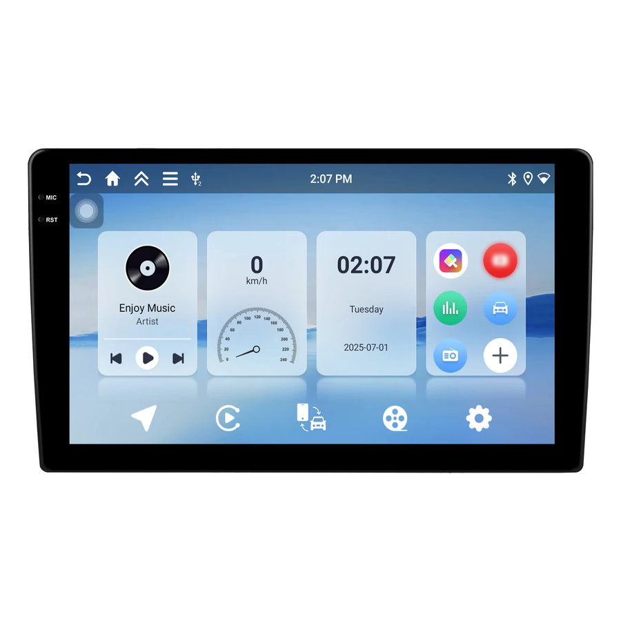 Podofo 9 Zoll Carplay und Android Auto Multimedia System mit GPS, WiFi, Bluetooth und DSP in Schwarz - Bild 5