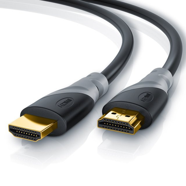 CSL HDMI-Kabel 2.0b in Schwarz mit 4K UHD, Full HD, 3D und Ethernet, Länge: 12,5 m - Bild 1