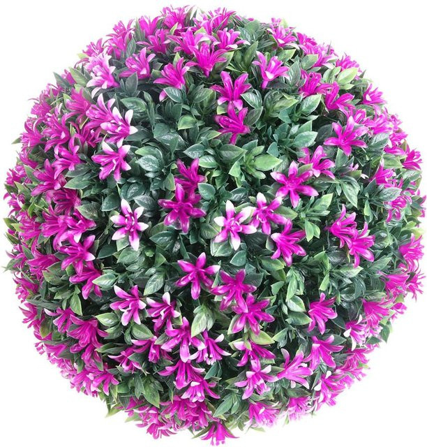 Hängende Blumenkugel aus Kunststoff von TheDailyPress in Grün, Lila, Orange oder Magenta, Durchmesser: 20 cm - Bild 1