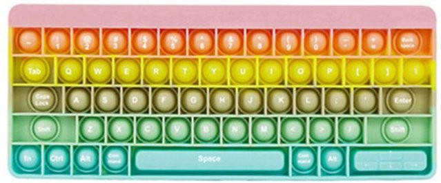 Fashnics Tastatur Push Bubble Fidget Spielzeug, Regenbogen - Bild 1