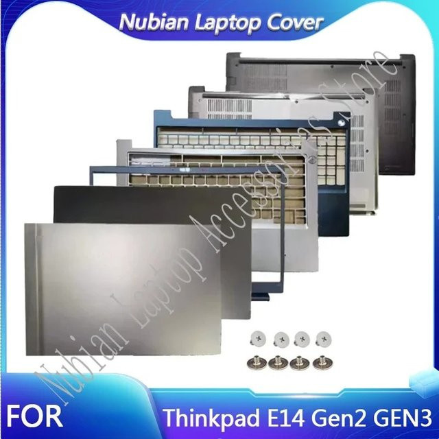 Lenovo ThinkPad E14 Gen2 Gen3 Laptop Gehäuse Set inklusive LCD Back Cover, Front Lünette, Palmrest und Bottom Basis in Schwarz - Bild 1