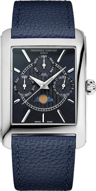 Frederique Constant Damenuhr, Quarz, Edelstahl, Blau, Leder, 30 mm - Bild 1